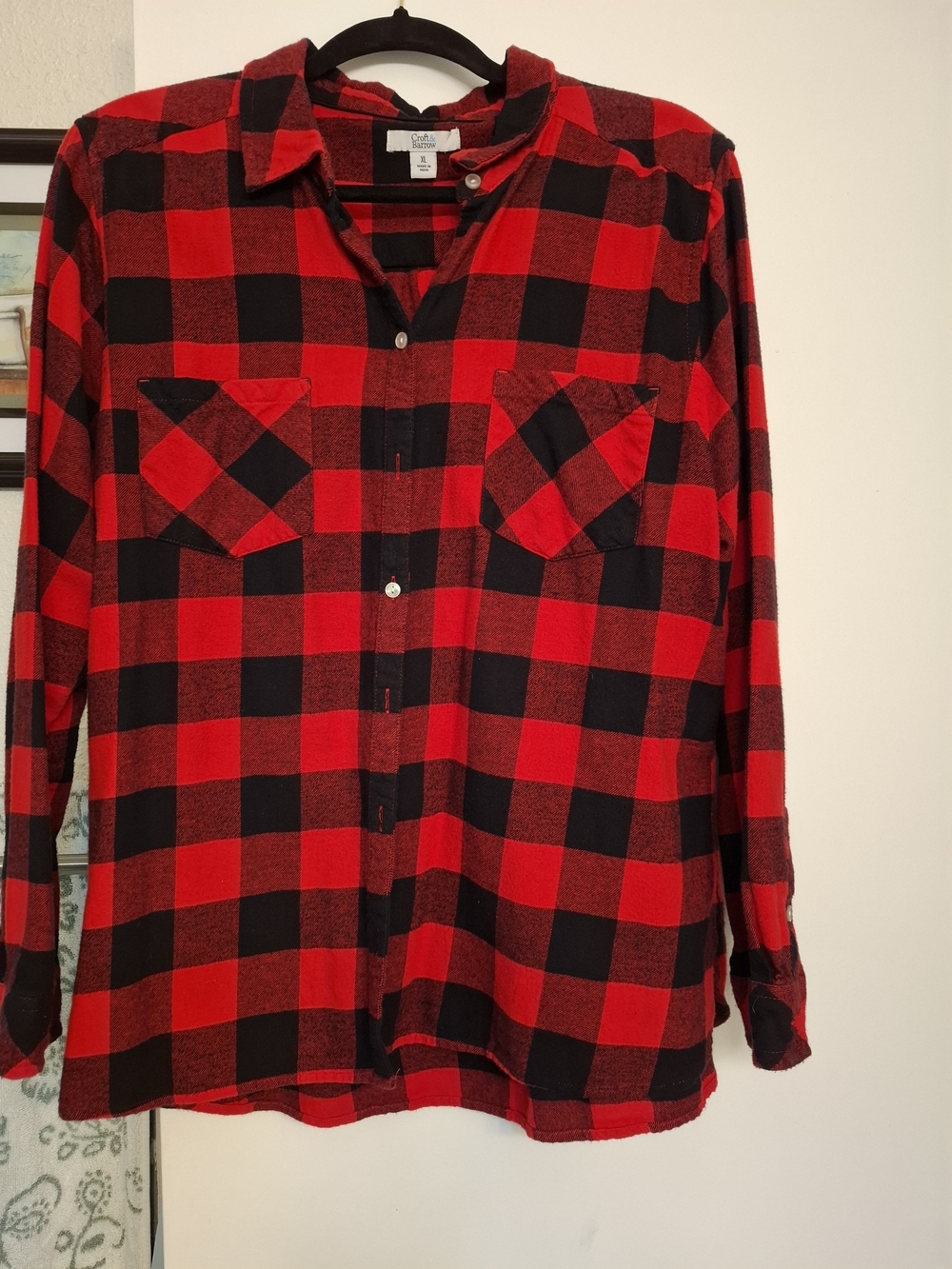 Classic Red & Black Plaid Button-Up Shirt